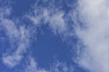 Clouds in the blue sky.