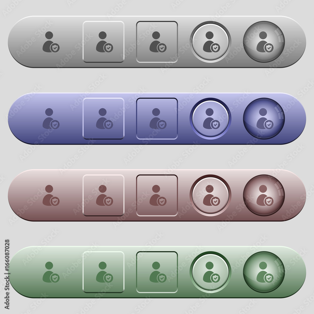 Poster user account protected icons on horizontal menu bars