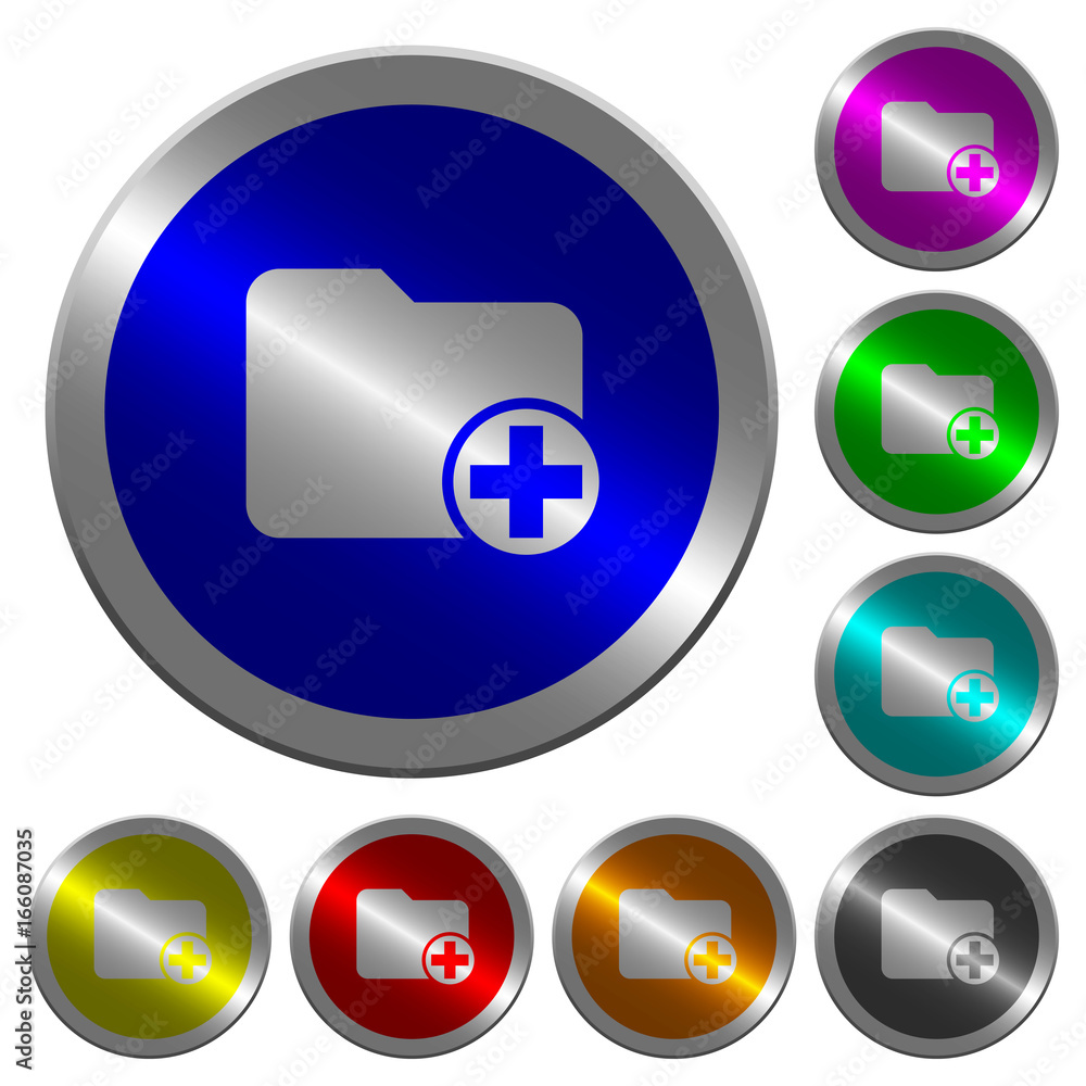 Poster add new directory luminous coin-like round color buttons