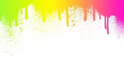 Foto op Plexiglas Gemengde kleur spatten / graffiti geïsoleerd op witte backround © reichdernatur