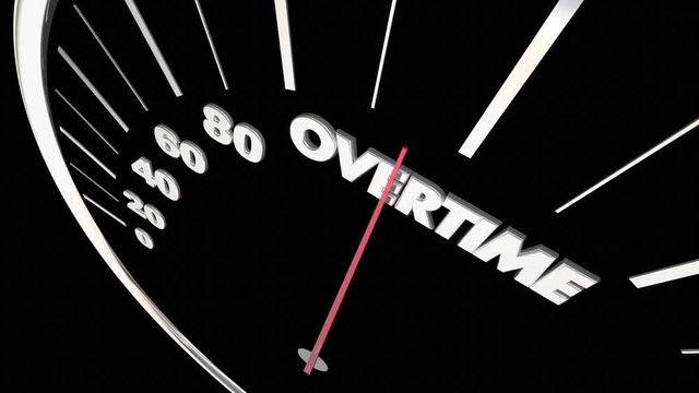 Overtime Work Extra Hours Speedometer Measure Results 3d Animation