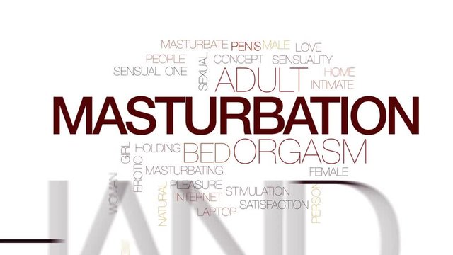 Masturbation animated word cloud, text design animation. Kinetic typography.