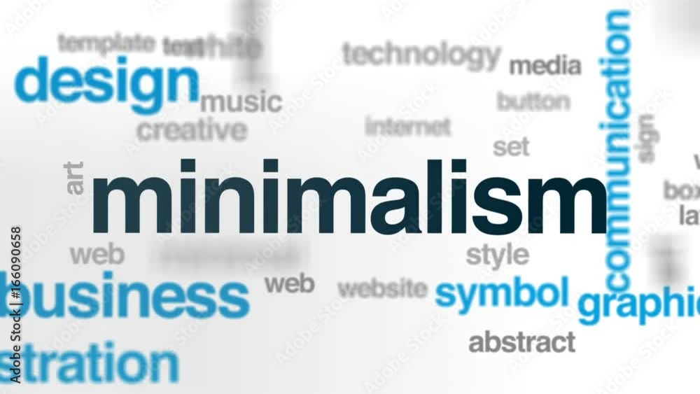 Poster Minimalism animated word cloud, text design animation.