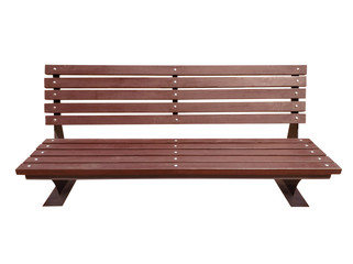 Wooden Park Bench Isolated - brown