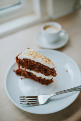 Carrot cake and coffee