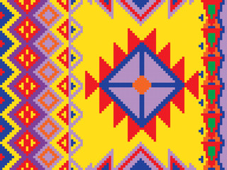 Colorful pixel seamless pattern