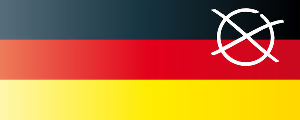 Bundestagswahlen mit Deutschland - Flagge und Wahlkreuz