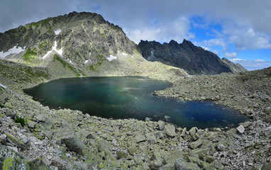 High Tatras lake in rocks -Stork Lake, Mlynicka Valley