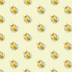 Seamless pattern with flying bee.
