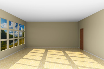 Empty classroom. 3D illustration