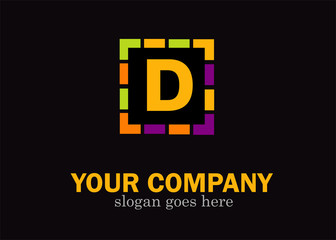 Fototapeta premium D alphabet letter mosaic vector design