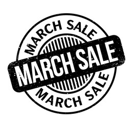 March Sale rubber stamp. Grunge design with dust scratches. Effects can be easily removed for a clean, crisp look. Color is easily changed.
