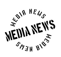 Media News rubber stamp. Grunge design with dust scratches. Effects can be easily removed for a clean, crisp look. Color is easily changed.