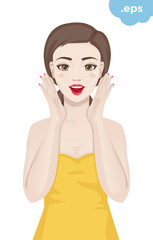 A young woman is pleasantly surprised and happy. The girl opened her mouth, her face in surprise.