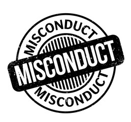 Misconduct rubber stamp. Grunge design with dust scratches. Effects can be easily removed for a clean, crisp look. Color is easily changed.