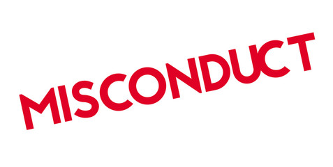Misconduct rubber stamp. Grunge design with dust scratches. Effects can be easily removed for a clean, crisp look. Color is easily changed.