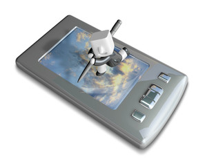 3D Businessman with a smartphone. 3D Square Man Series.