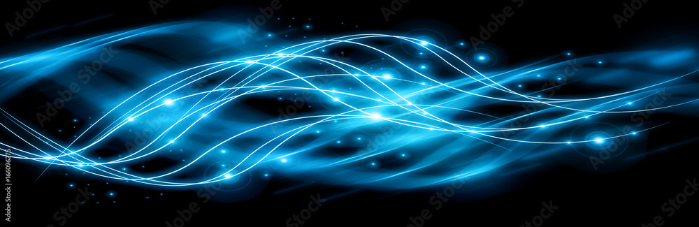 Poster abstract background with connected lines and dots for your design. smooth lines, beautifully intertw