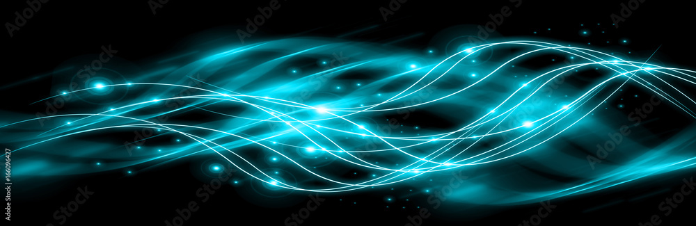 Poster abstract background with connected lines and dots for your design. smooth lines, beautifully intertw