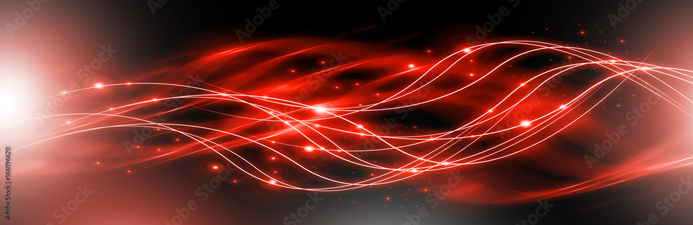 Poster abstract background with connected lines and dots for your design. smooth lines, beautifully intertw