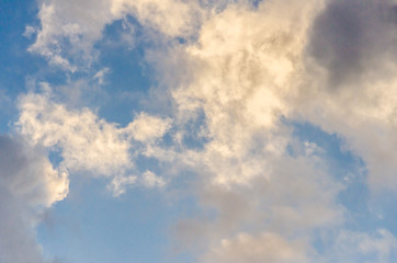 White clouds on blue sky