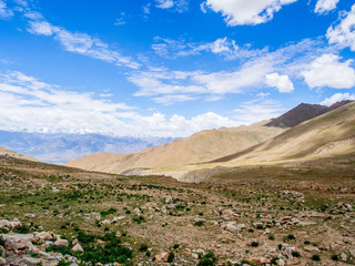 Nature Landscape with mountain background along the highway in Leh Ladakh, India
