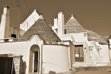 View of Trulli houses in Alberobello, Italy