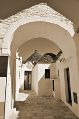 View of Trulli houses in Alberobello, Italy