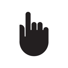 Obraz premium Human hand silhouette finger arrow icon