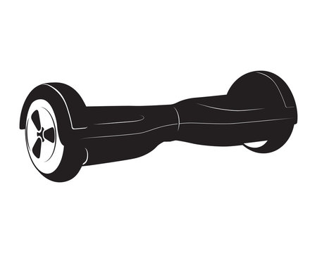 Electrical modern gyroboard icon black white silhouette