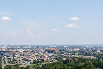 View on the Krakow from Kosciuszko mound (Poland)