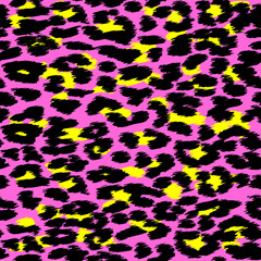 Trendy Leopard or cheetah skin seamless pattern, animal fur background, vector background. Fabric design, wrapping paper, textile.