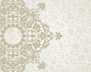 wedding card design, paisley floral pattern , India
