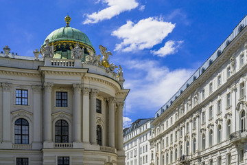 Fototapeta premium Hofburg Palace at Michaelerplatz, Habsburg Empire landmark in Vienna, Austria