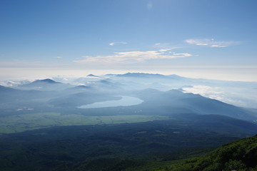 Obraz na płótnie Canvas 富士山から見た景色、山中湖２