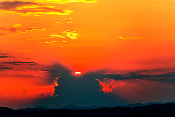Clouds at the sunset