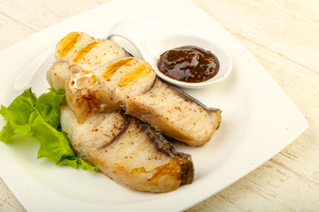 Grilled shark steak