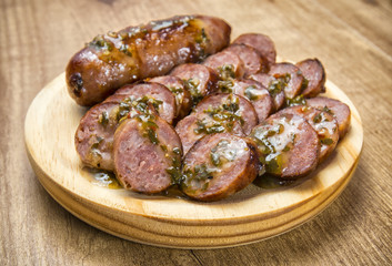 Chorizo criollo y chimichurri