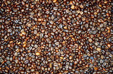 many coffee bean in a close up photo