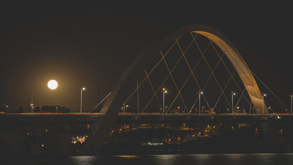 Full moon and the bridge