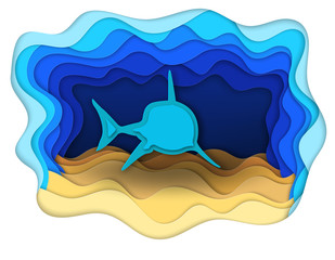  illustration of a formidable shark on the hunt