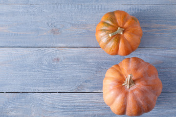 Fall pumpkins background with copy space