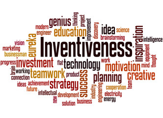 Inventiveness, word cloud concept
