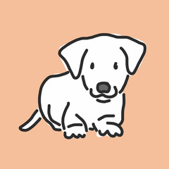Cute Dog Cartoon. hand drawn. line drawing. vector illustration.
