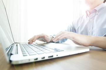 Business man typing keyboard