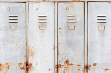 old rusty metal lockers