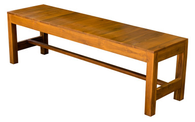 Long wooden rectangular bench.