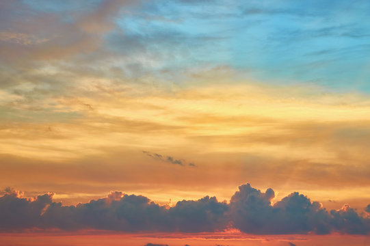 Fototapeta Cloud the evening sky at sunset