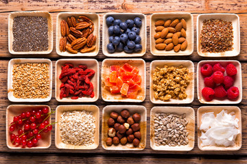 Superfoods  -  Healthy  ingredients for muesli