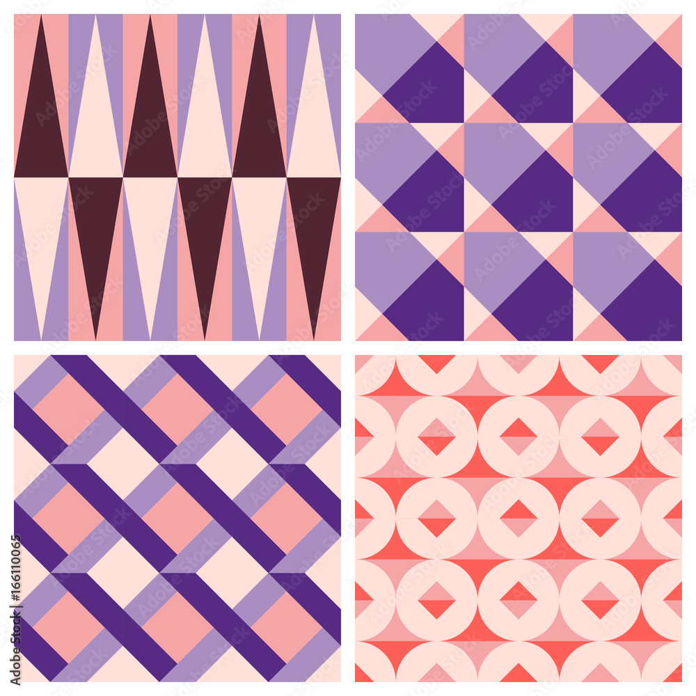 Poster Vector trendy abstract seamless patterns in modern minimal style